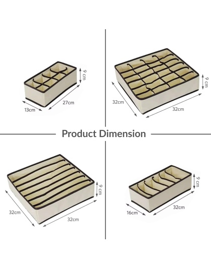 Stowfix Underwear Drawer Organisers Set of 4 Bras and Socks Closet Dividers