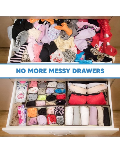 Stowfix Underwear Drawer Organisers Set of 4 Bras and Socks Closet Dividers