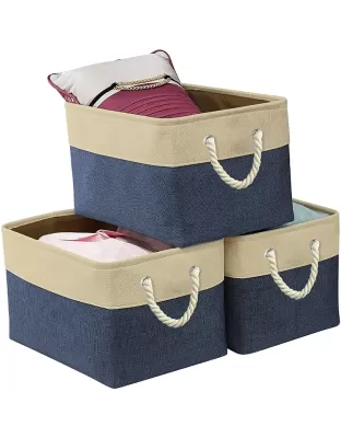 Fabric Laundry Baskets with Rope Handles