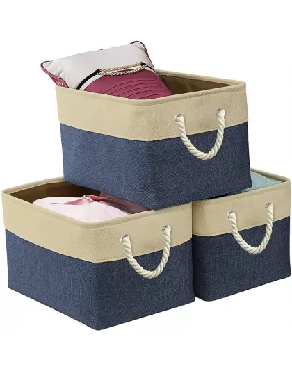 Fabric Laundry Baskets with Rope Handles