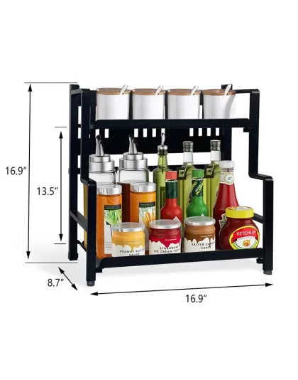 Stainless Steel Kitchen Spice Rack 2 Tier