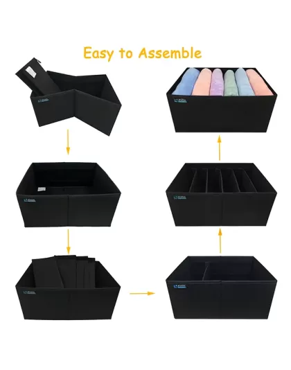 Washable Fabric Jeans Organizer With 6 Removable Grids