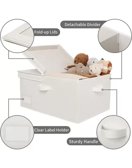 Folding Kid Toy Storage Box With Lid