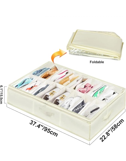 Large Collapsible Shoe Box With Clear Lid